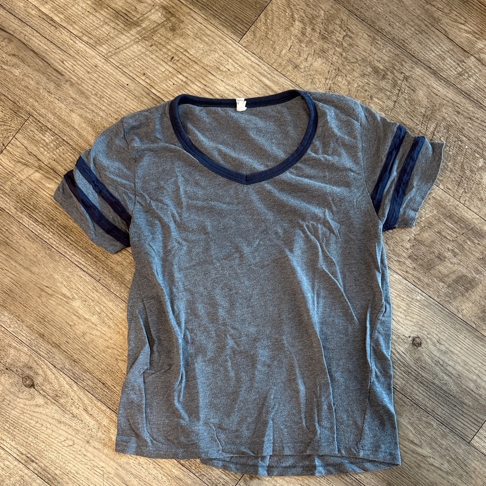 Alternative Heather Gray Tee with Navy Accents